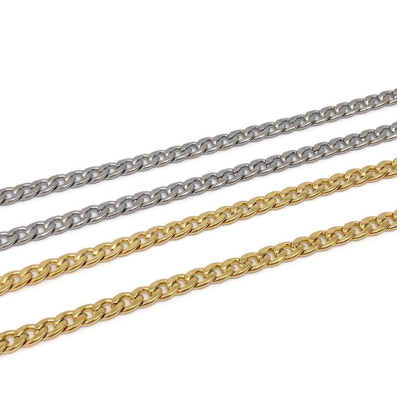 Thick Curb Chain Link Necklace Bold Stainless Steel Jewelry