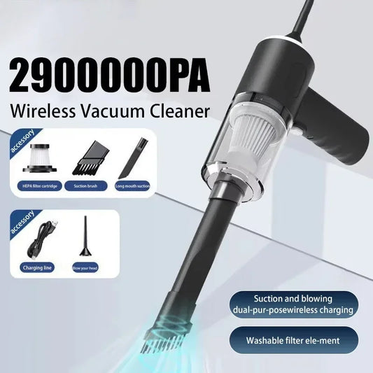 Wireless Car Vacuum Cleaner – USB Charging 1200mAh Portable Cleaner